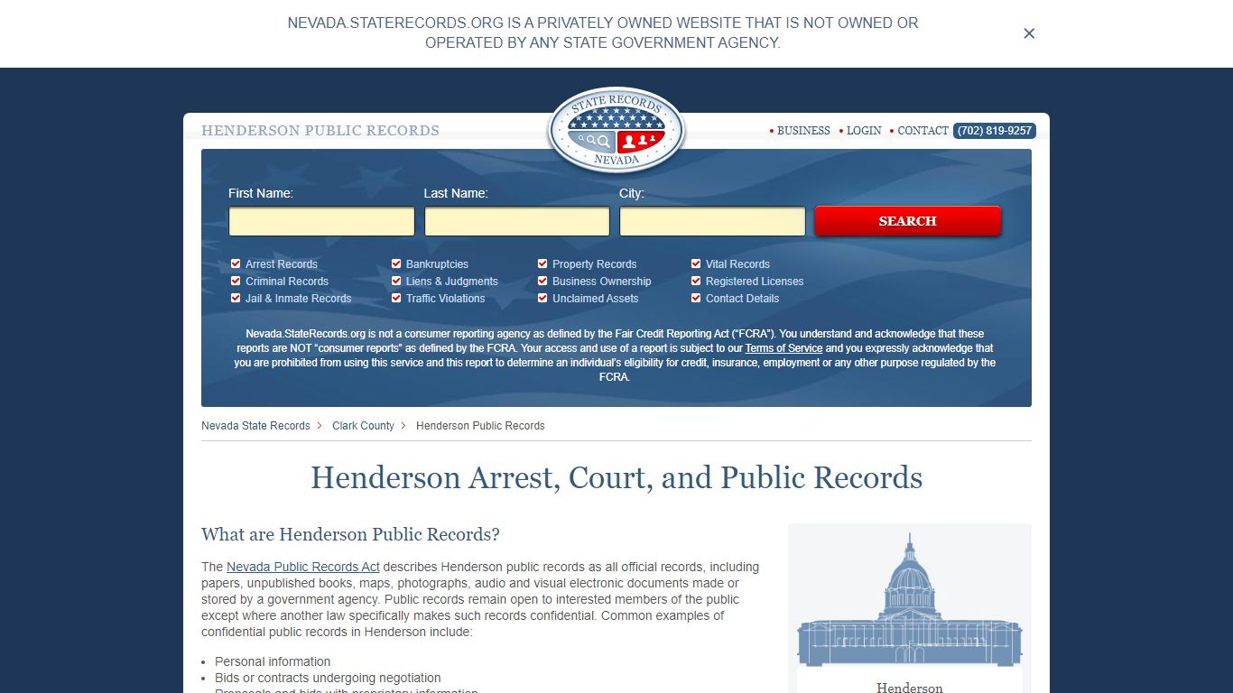 Henderson Arrest and Public Records | Nevada.StateRecords.org