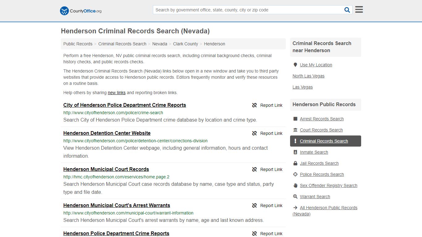 Criminal Records Search - Henderson, NV (Arrests, Jails ...